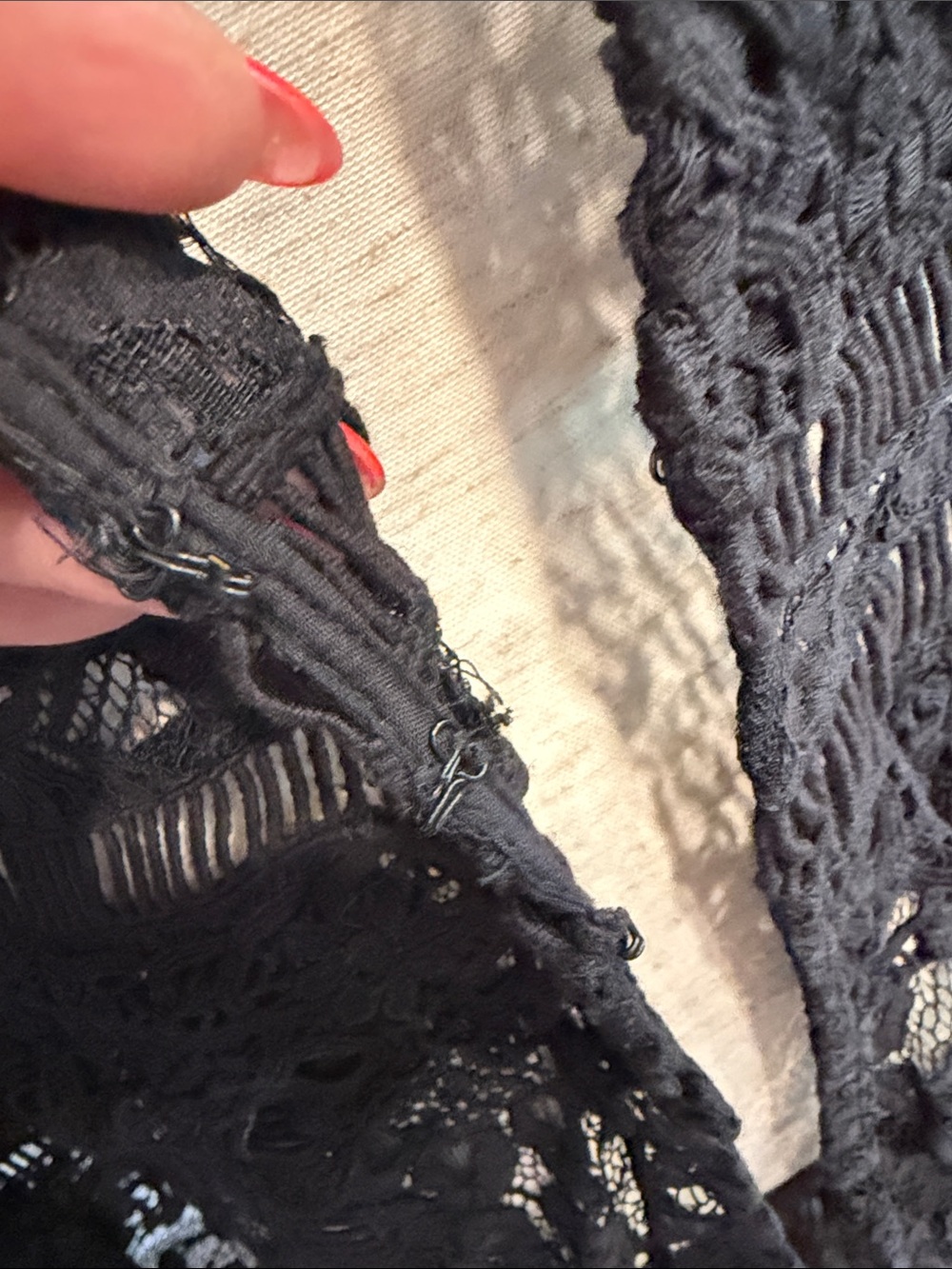 Boston Proper Black Lace Long Duster Cardigan Medium - Picture 5 of 10